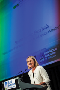 Fiona Nash Assistant Minister for Health speaking at Rural Medicine Australia Conference 2014