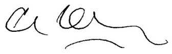 Signature of John Cahill, General Manager, National Blood Authority