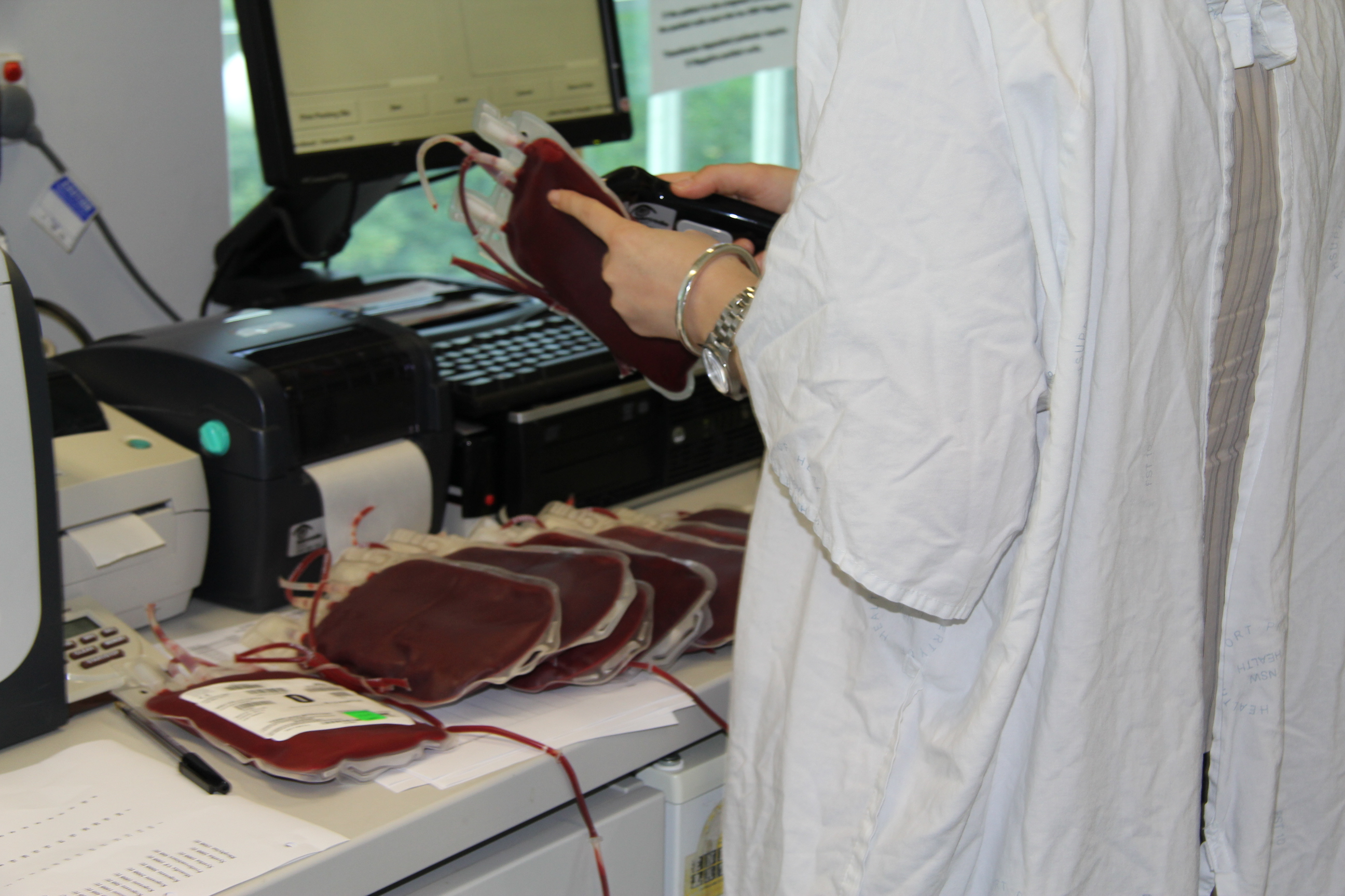 Scanning of blood bags