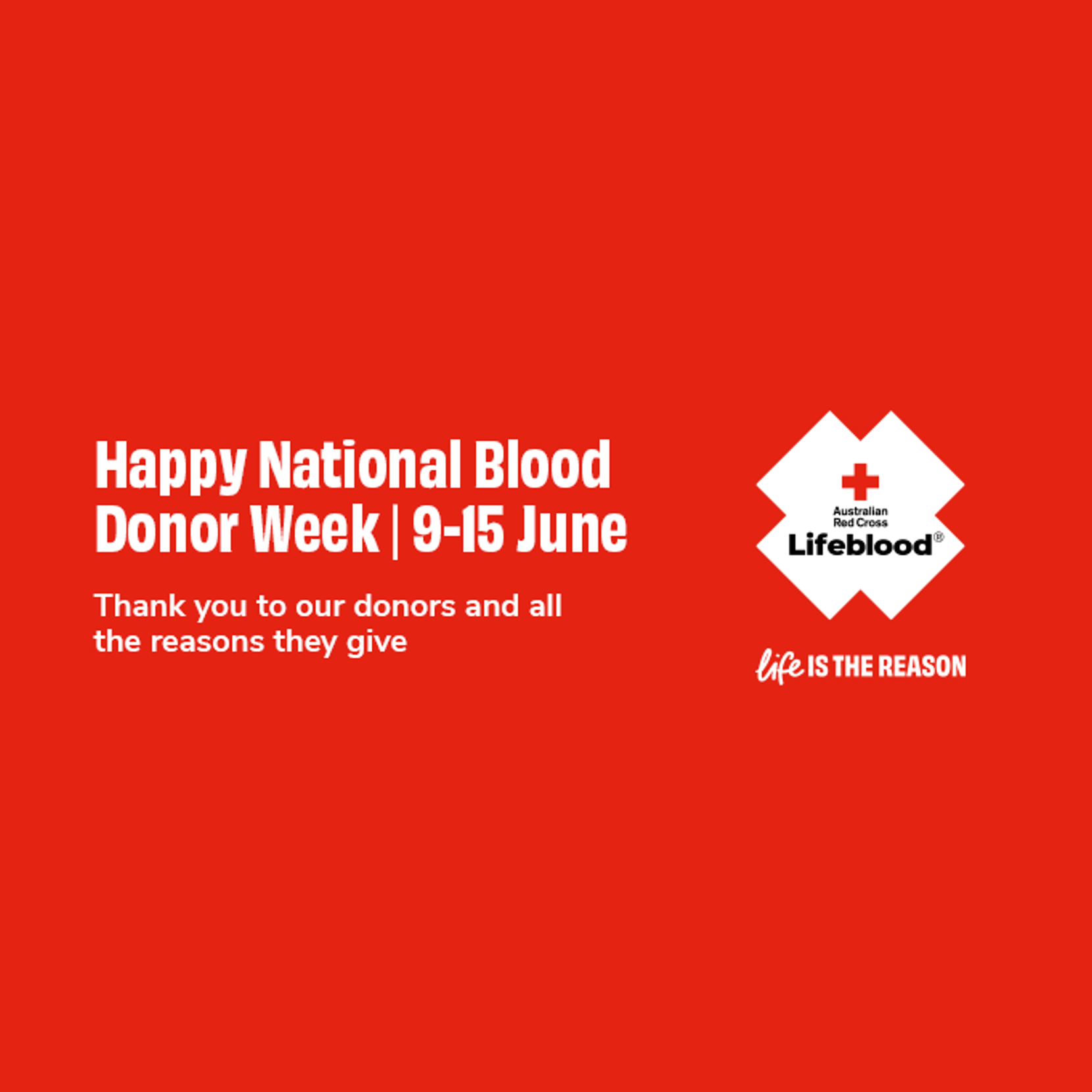 National Blood Donor Week