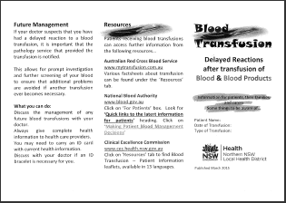 Picture of patient brochure blood transfusion